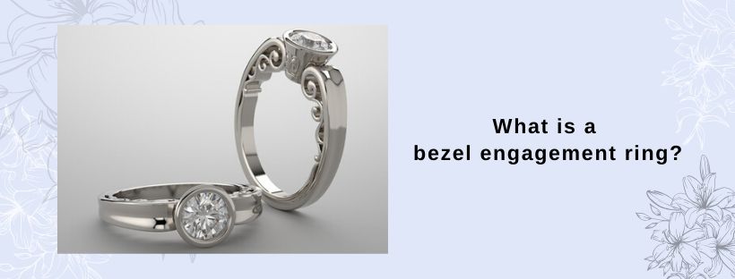 Platinum Split Shank Engagement Ring With Half Bezel Setting